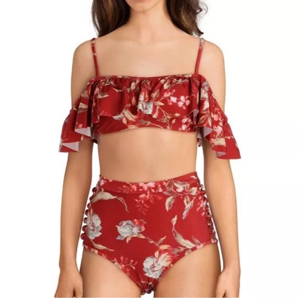 NWT $60 Chelsea and Violet Swim RuffleTop Only size S. Bikini available